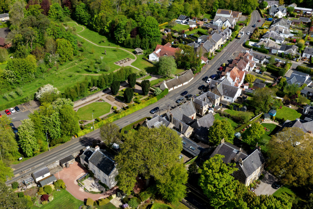 Burns Cottage, Alloway, Ayrshire aerial photograph