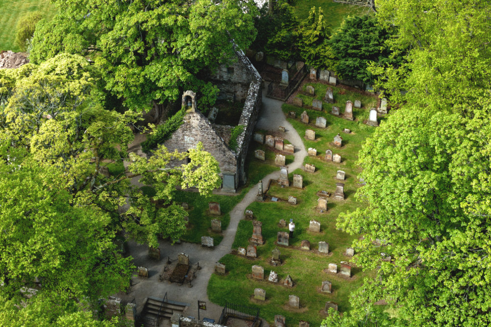 The Old Kirk, Alloway, Ayrshire aerial photograph