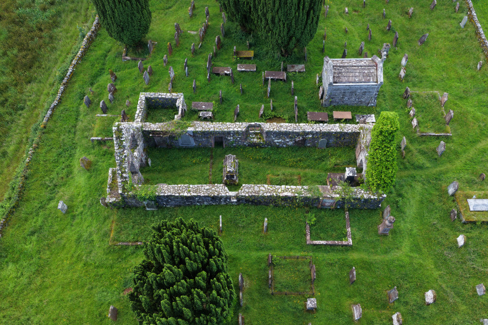 Anwoth Kirk, Gatehouse of Fleet, licensable aerial photograph
