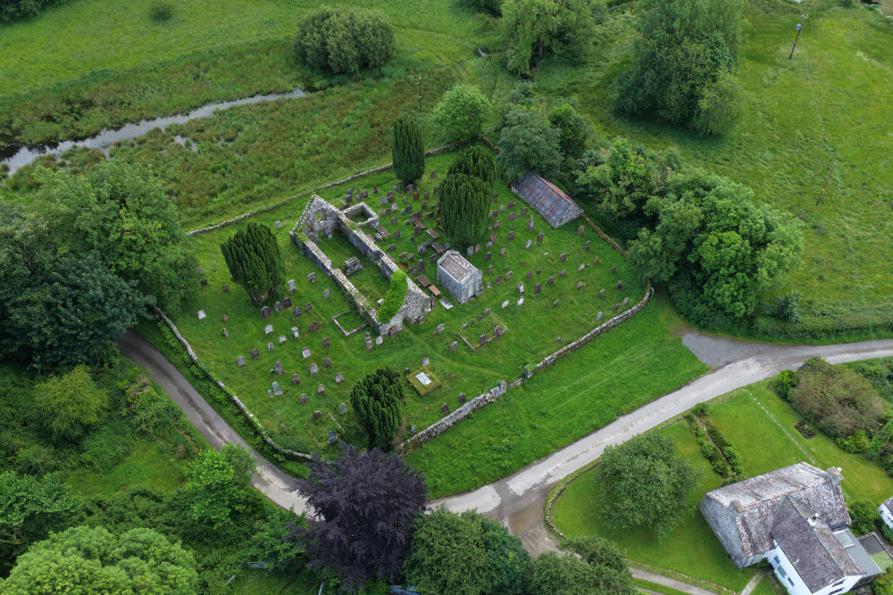 Anwoth Kirk, Gatehouse of Fleet, licensable aerial photograph