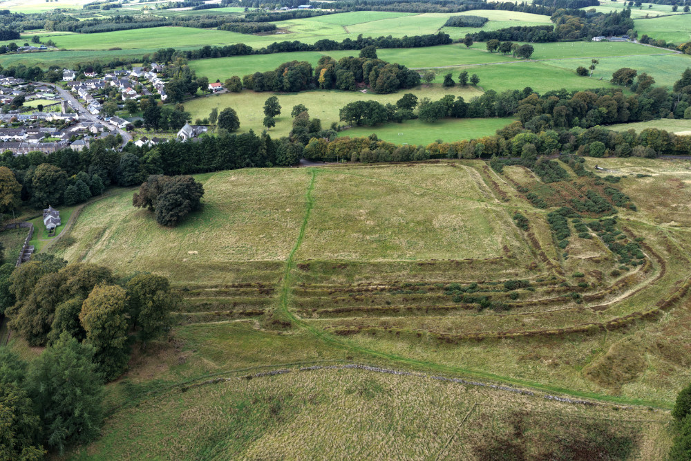 Ardloch Roman Fort, just north of Braco, Perthshire, Scotland, licensable aerial photograph