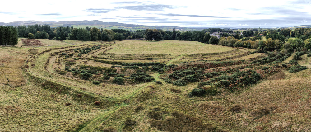 Ardloch Roman Fort, just north of Braco, Perthshire, Scotland, licensable aerial photograph