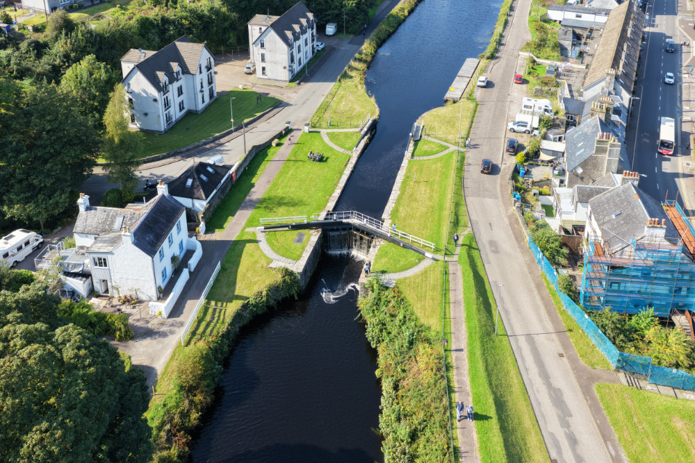 Ardrishaig, Crinan Canal, Argyll and Bute, Scotland, licensable aerial photograph