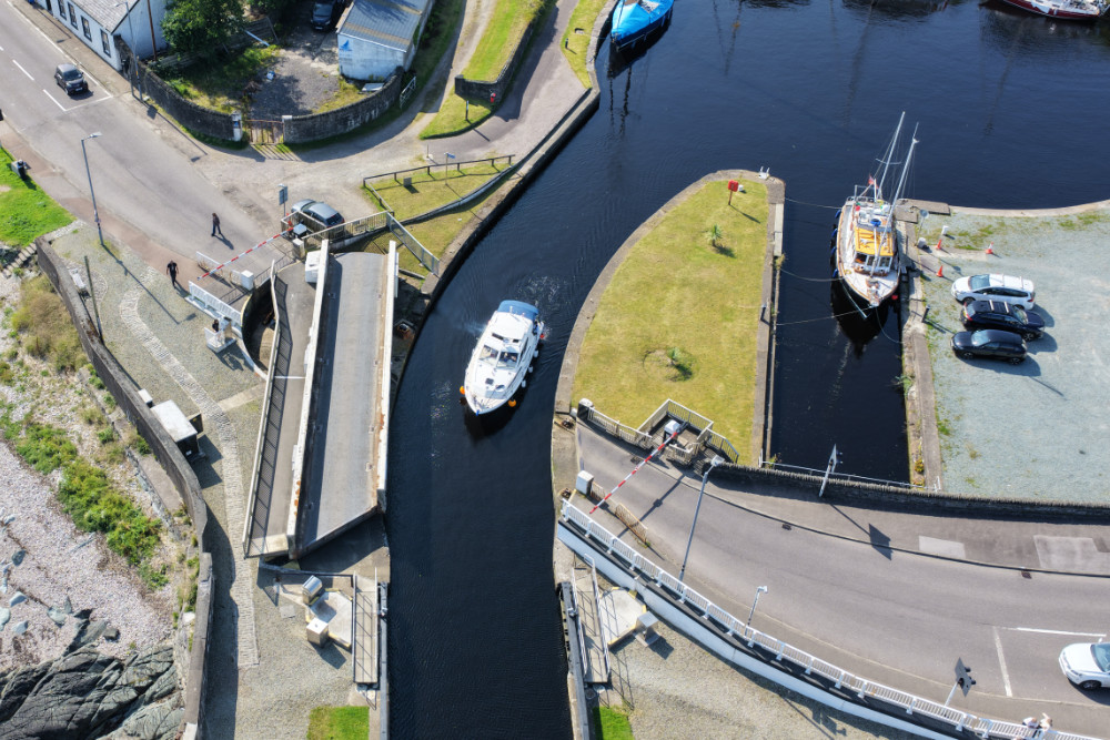 Ardrishaig, Crinan Canal, Argyll and Bute, Scotland, licensable aerial photograph