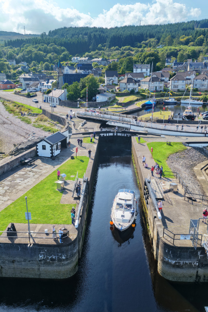 Ardrishaig, Crinan Canal, Argyll and Bute, Scotland, licensable aerial photograph