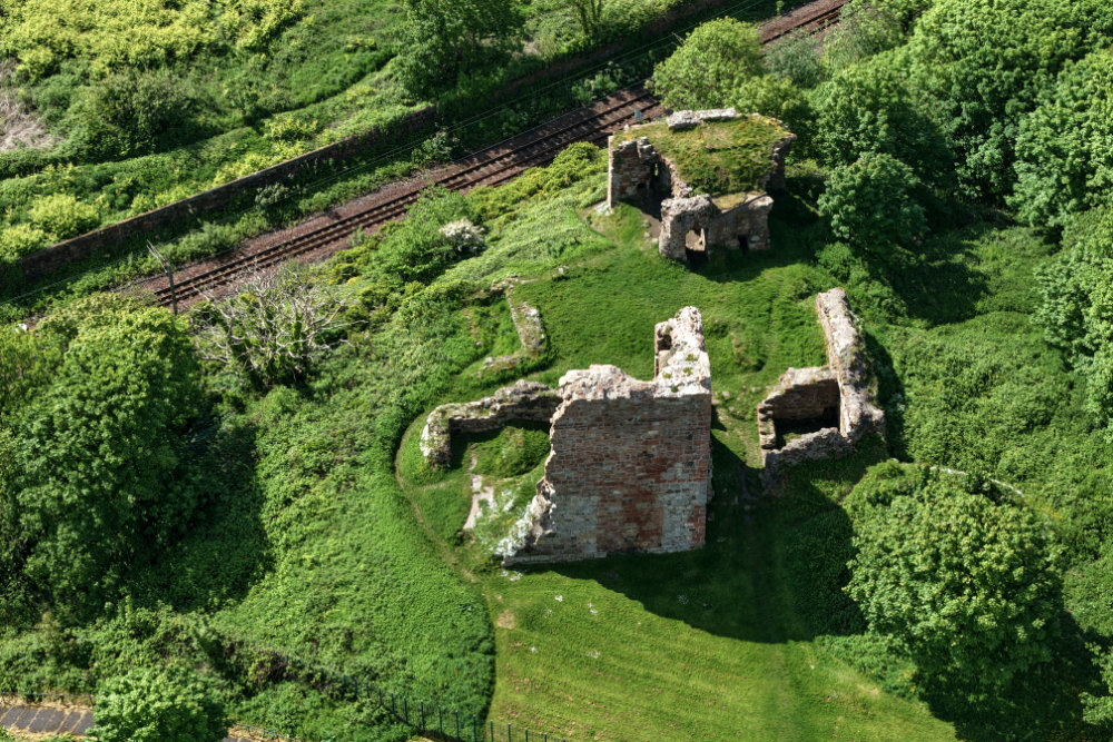 Ardrossan Castle, North Ayrshire, Scotland, licensable aerial photograph