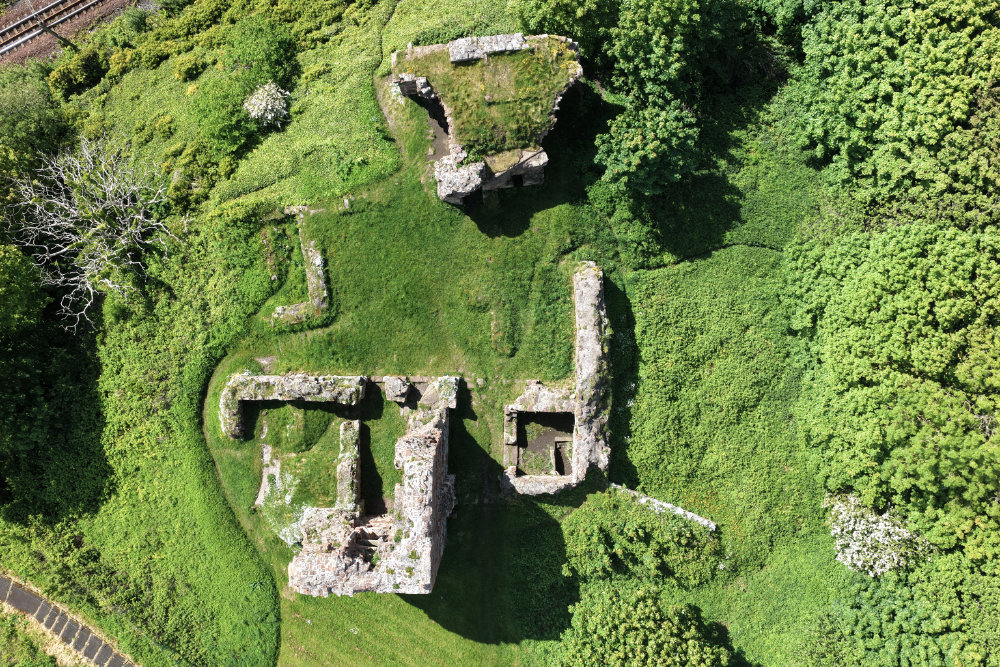 Ardrossan Castle, North Ayrshire, Scotland, licensable aerial photograph