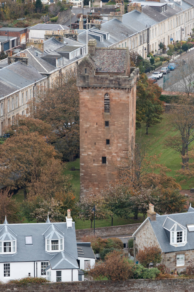 St Johns Tower, The Citadel, Ayr, aerial photograph
