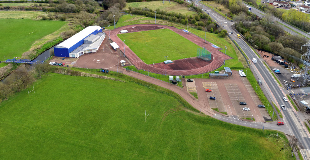 Ayrshire Athletics Stadium, Kilmarnock, aerial photograph