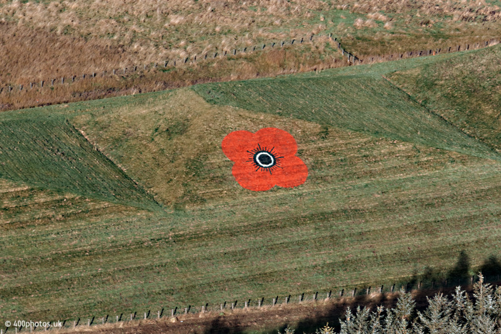 Bathgate Pyramids, M8, aerial photograph