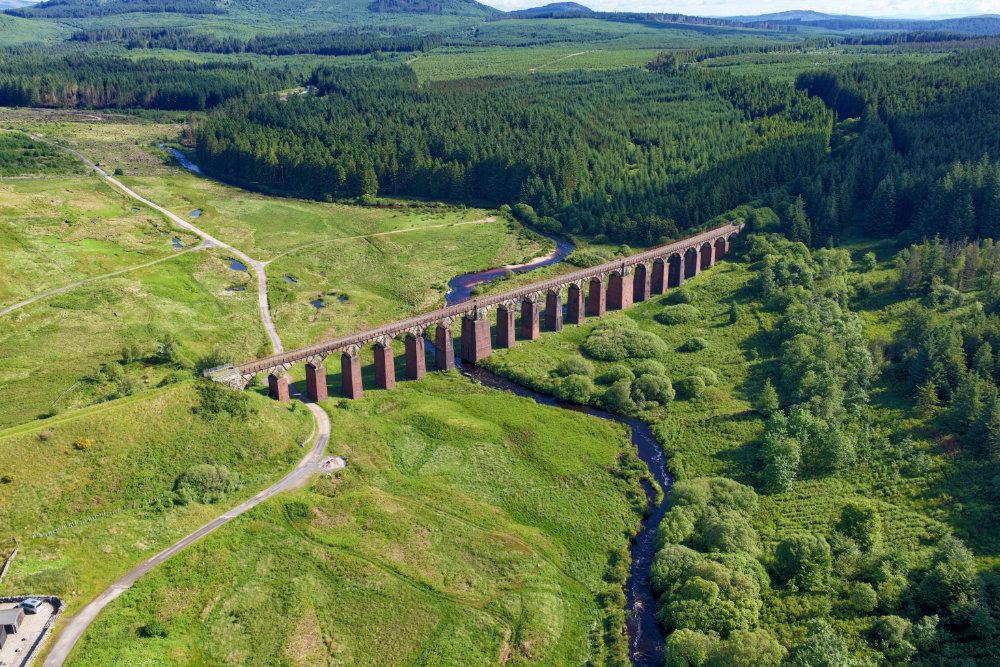 The Big Water of Fleet Viaduct, Dumfries and Galloway, licensable aerial photograph