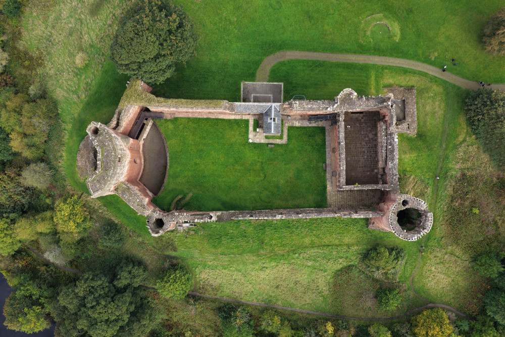 Bothwell Castle, South Lanarkshire, Scotland, licensable aerial photograph