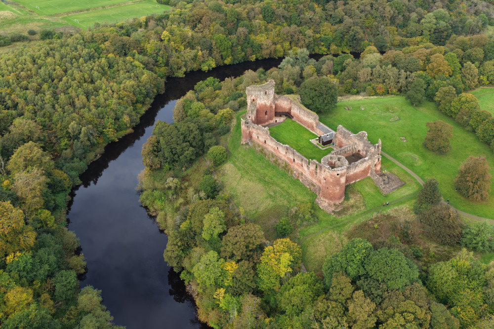 Bothwell Castle, South Lanarkshire, Scotland, licensable aerial photograph