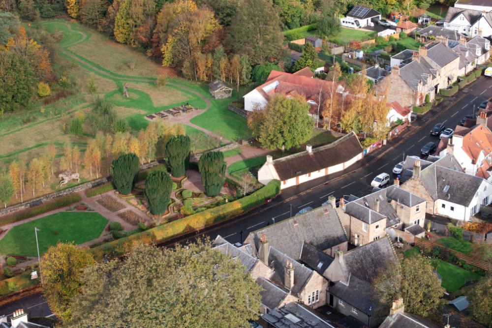 Burns Cottage, Alloway, Ayrshire aerial photograph
