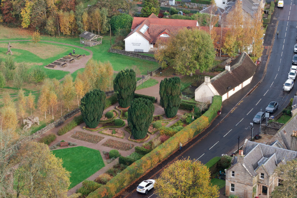 Burns Cottage, Alloway, Ayrshire aerial photograph
