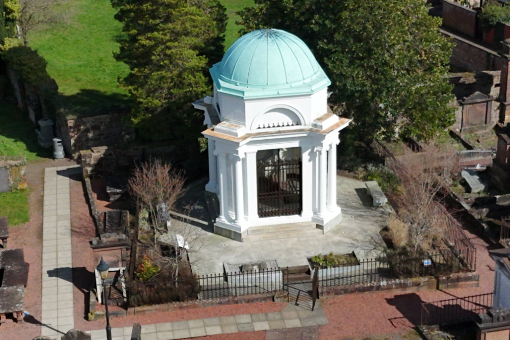 Burns Mausoleum, Dumfries, aerial photograph
