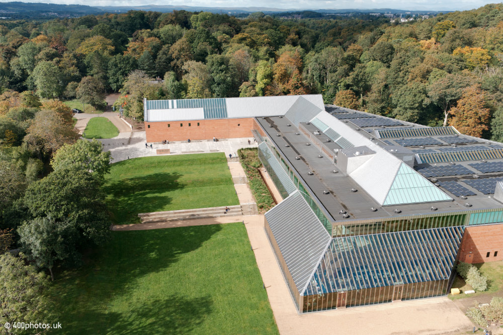 The Burrell Collection, Pollok Park, Glasgow, aerial photograph