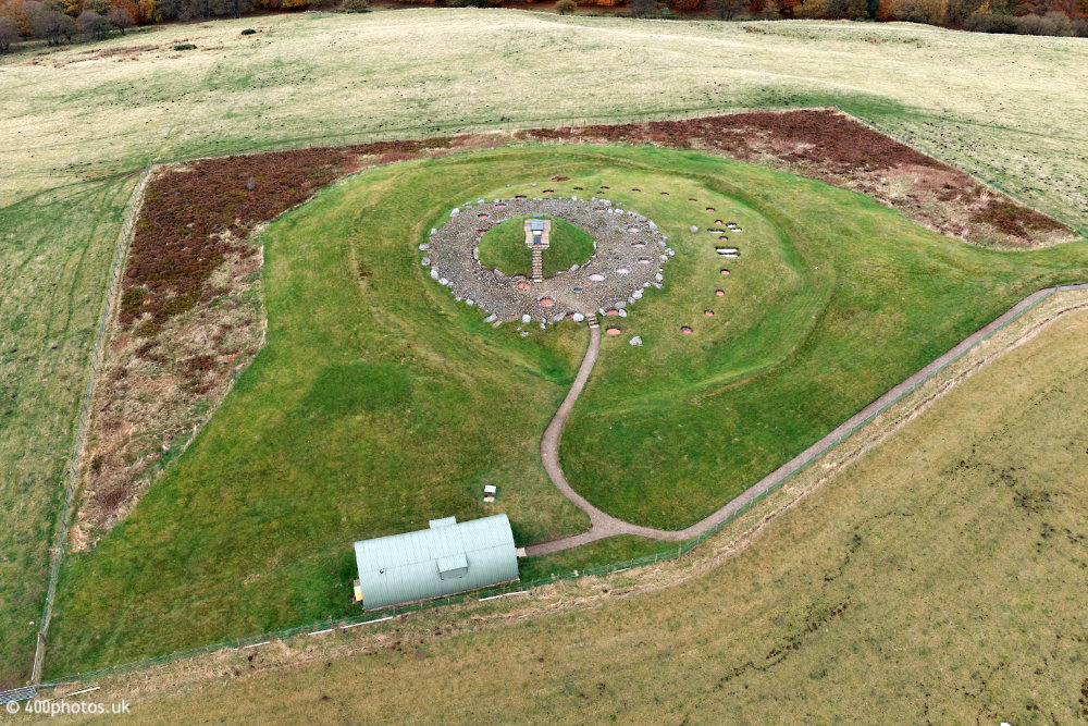 Cairnpapple Hill, east of Torpichen, north of Bathgate, aerial photograph