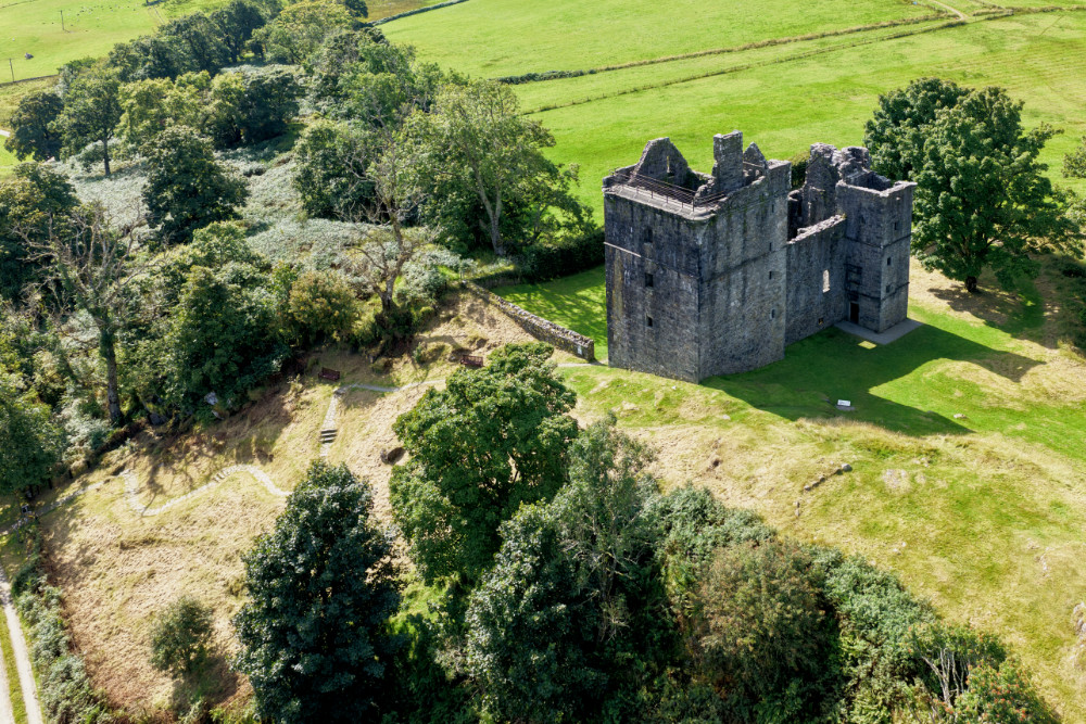 Carnasserie Castle, Kilmartin, Argyll and Bute, Scotland, licensable aerial photograph