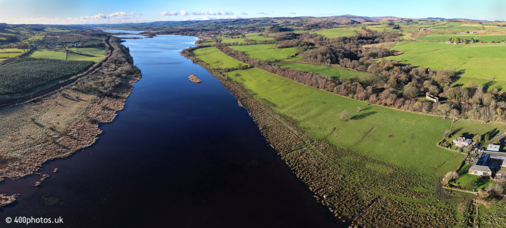 Castle Semple Collegiate Church, Lochwinnoch, Renfrewshire, aerial photograph