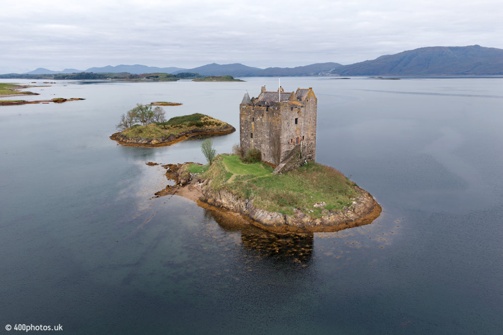 Castle Stalker, Appin, Argyll and Bute - aerial photograph