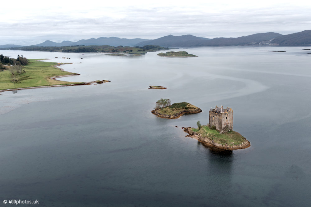 Castle Stalker, Appin, Argyll and Bute, aerial photograph