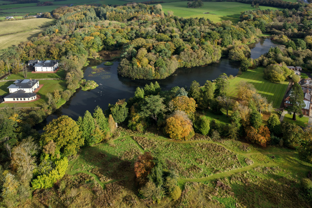 Coodham Lake, Symington, South Ayrshire, Scotland, licensable aerial photograph
