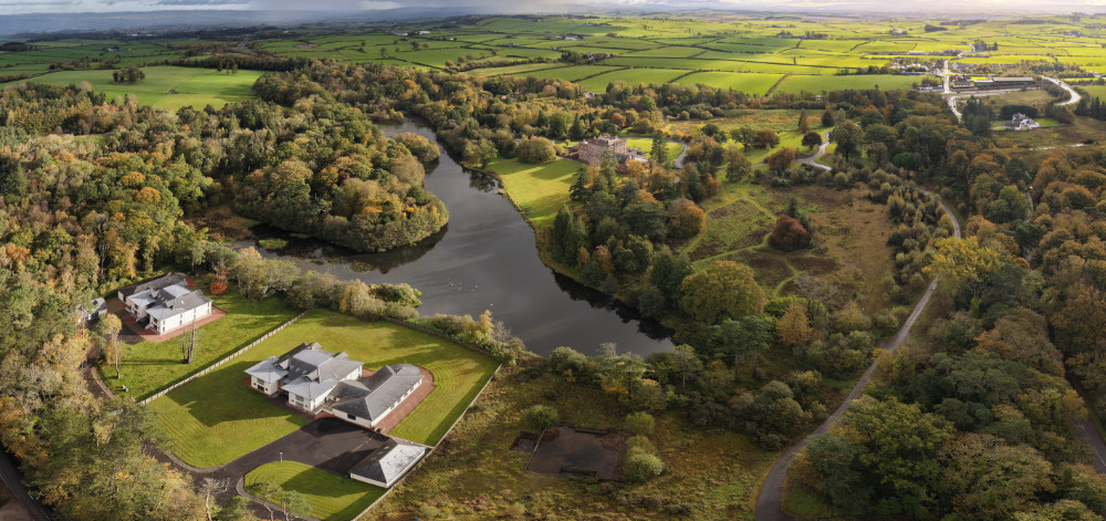 Coodham Lake, Symington, South Ayrshire, Scotland, licensable aerial photograph