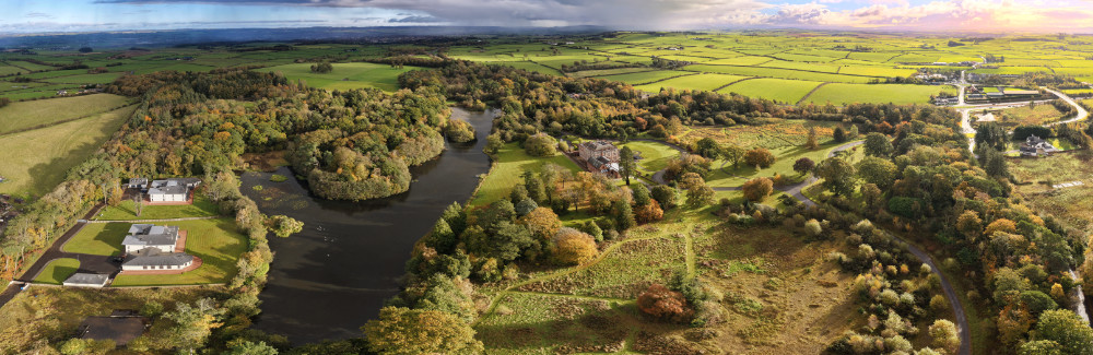 Coodham Lake, Symington, South Ayrshire, Scotland, licensable aerial photograph