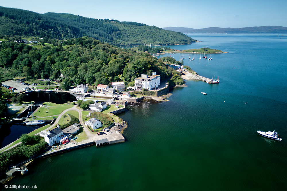 Crinan Canal, Crinan, Argyll & Bute, aerial photograph