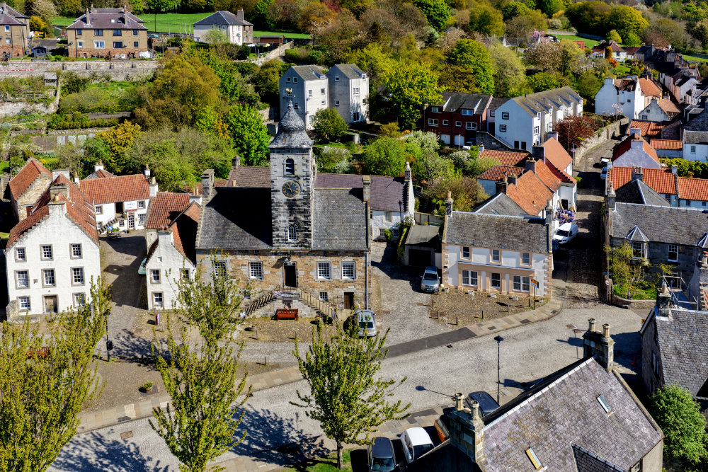 Culross Palace and Town House, Fife, aerial photograph