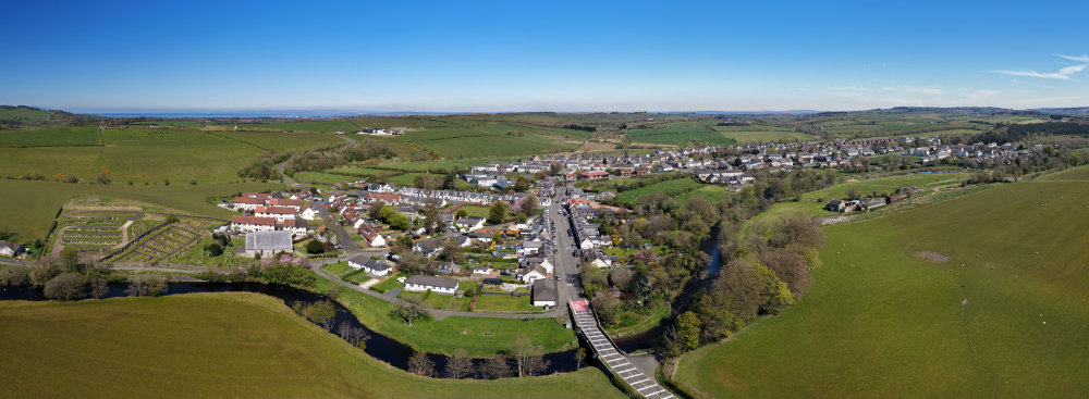 Dalrymple Church, East Ayrshire, aerial photograph
