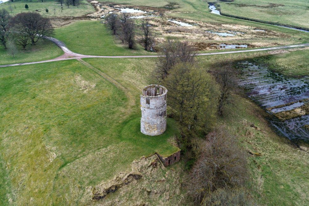 Douglas Castle, South Lanarkshire, aerial photograph