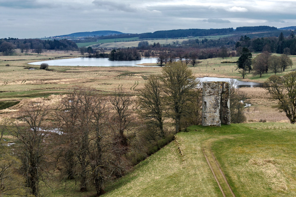 Douglas Castle, South Lanarkshire, aerial photograph