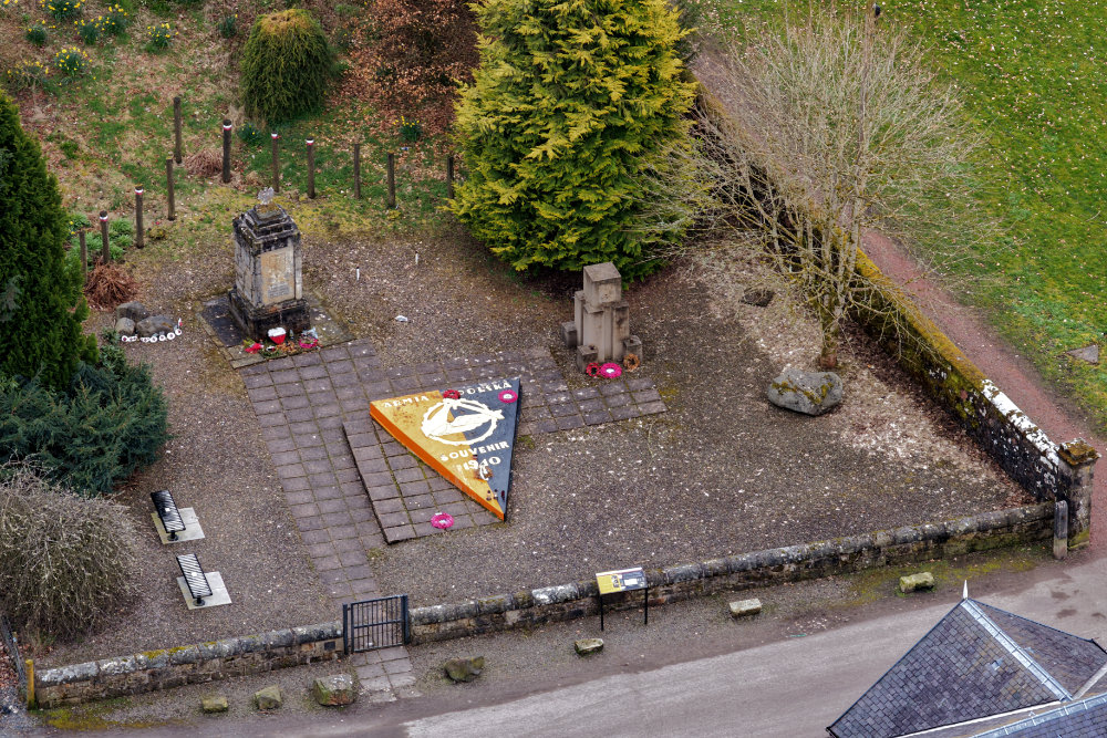 Polish war memorial, Douglas, South Lanarkshire, aerial photograph