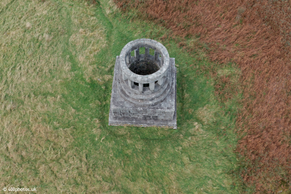 Duncan Ban Macintyre Monument, Dalmally, Argyll, aerial photograph