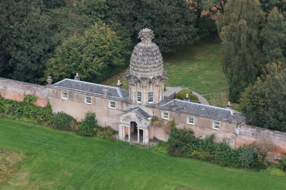 Dunmore Pineapple, Airth, Stirling, aerial photograph