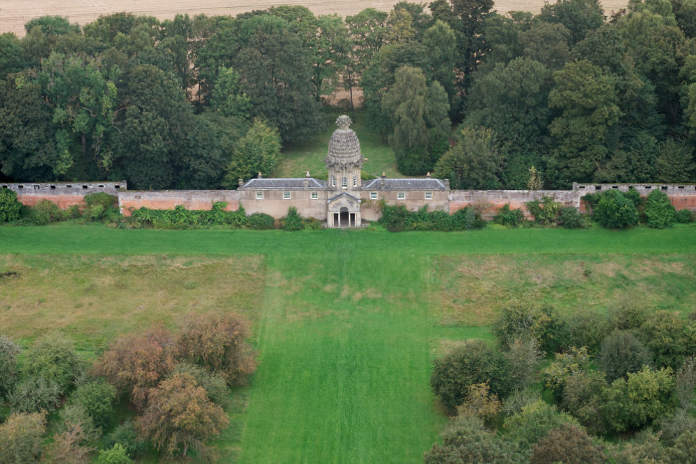 Dunmore Pineapple, Airth, Stirling, aerial photograph