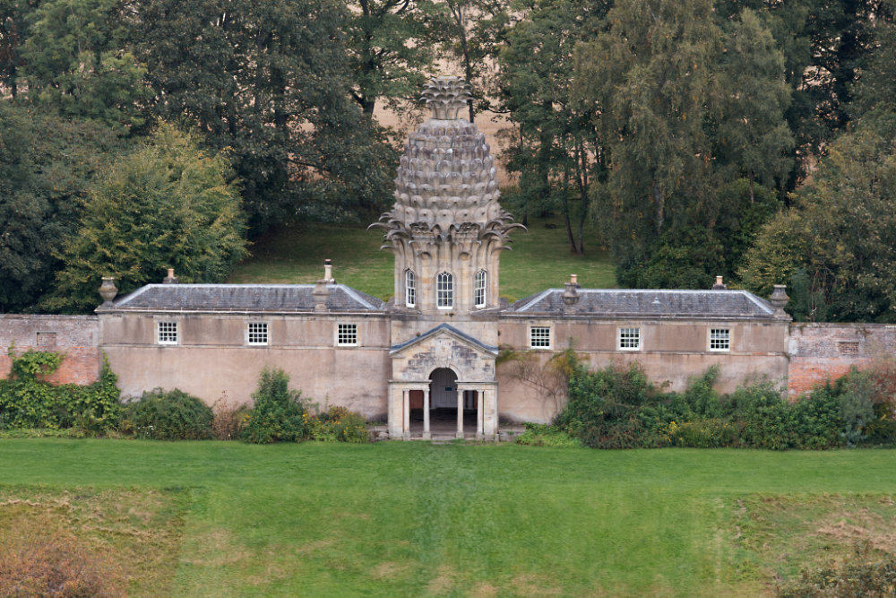 Dunmore Pineapple, Airth, Stirling, aerial photograph