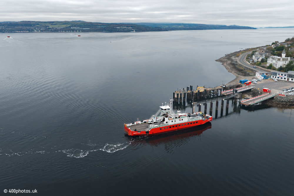 Dunoon Ferry Terminal, Hunter's Quay, Argyll, aerial photograph