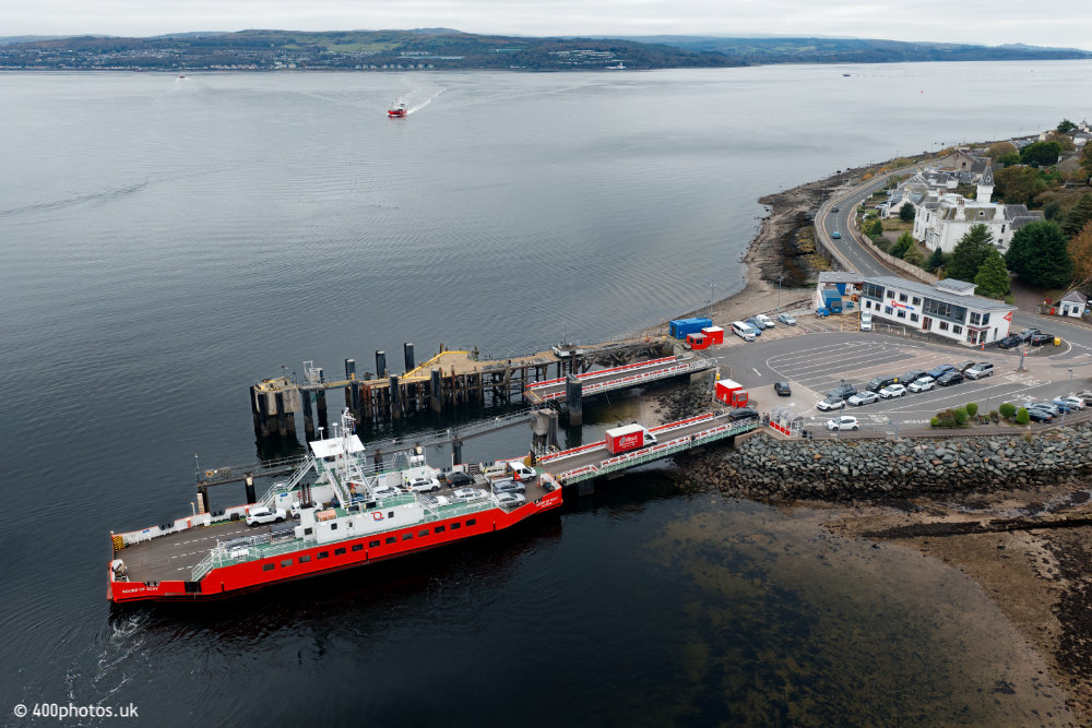 Dunoon Ferry Terminal, Hunter's Quay, Argyll, aerial photograph