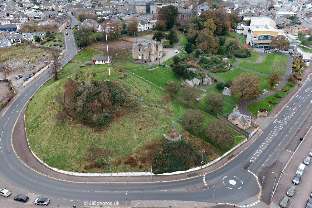 Highland Mary Sculpture, Dunoon, Argyll, aerial photograph