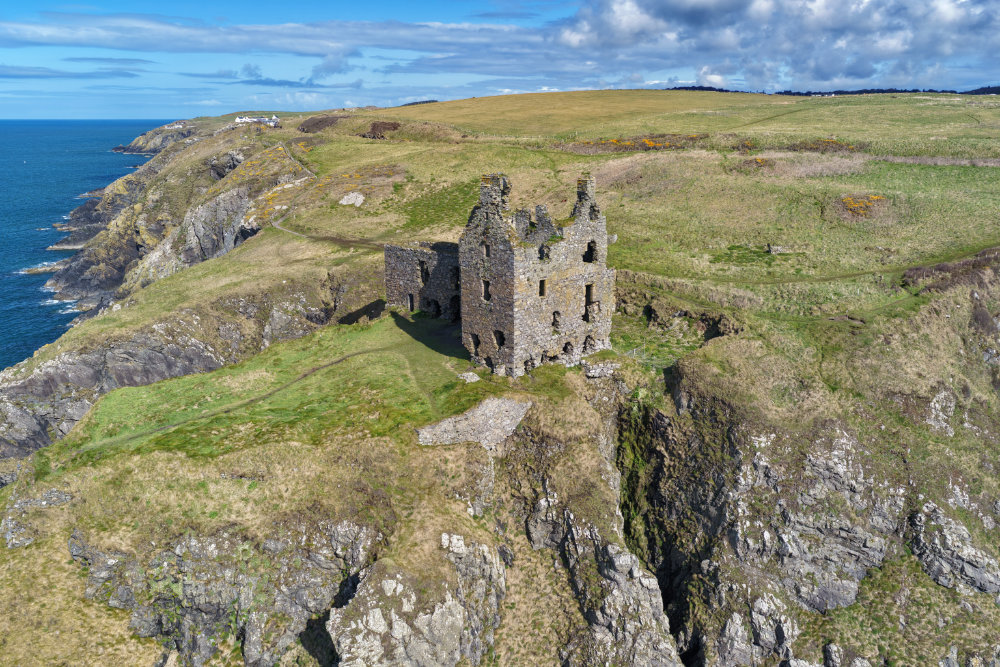 Dunskey Castle, near Portpatrick, aerial photograph