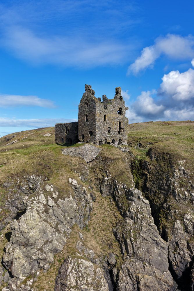Dunskey Castle, near Portpatrick, aerial photograph