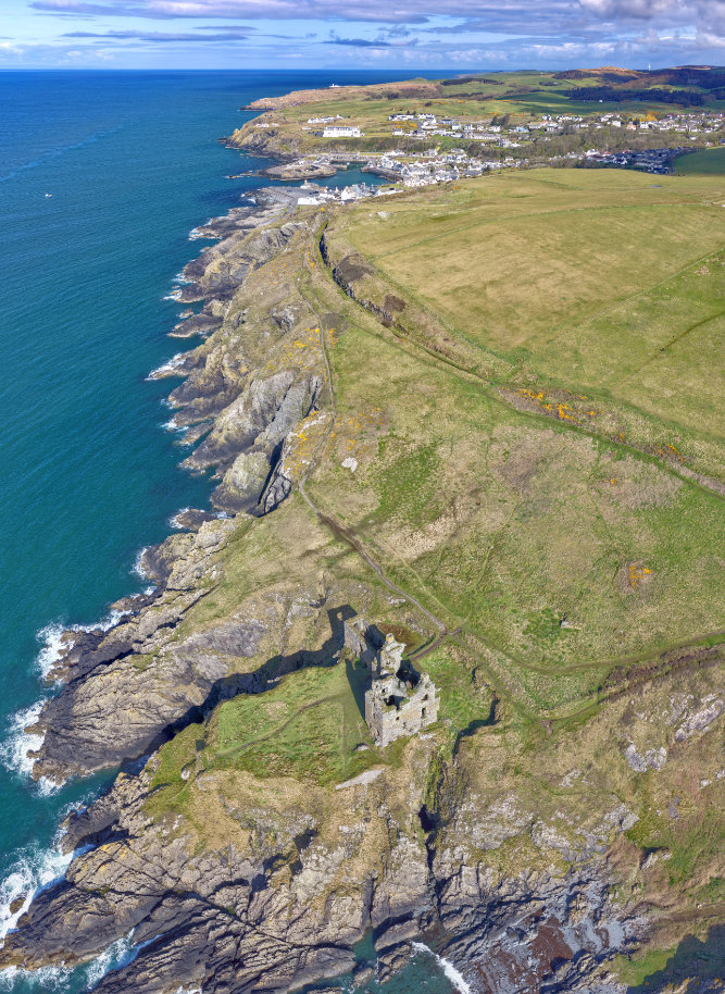 Dunskey Castle, near Portpatrick, aerial photograph