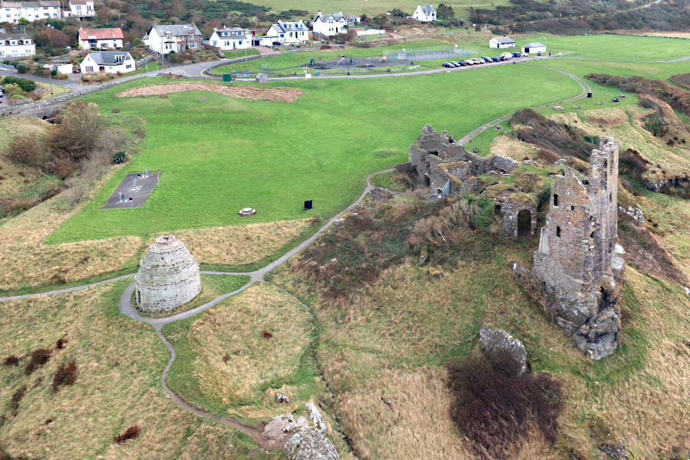 Dunure Castle, south Ayrshire, aerial photograph