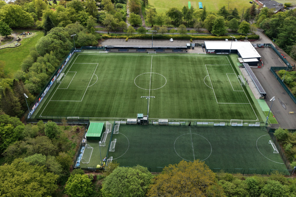 The home ground of East Kilbride F.C., East Kilbride, aerial photograph