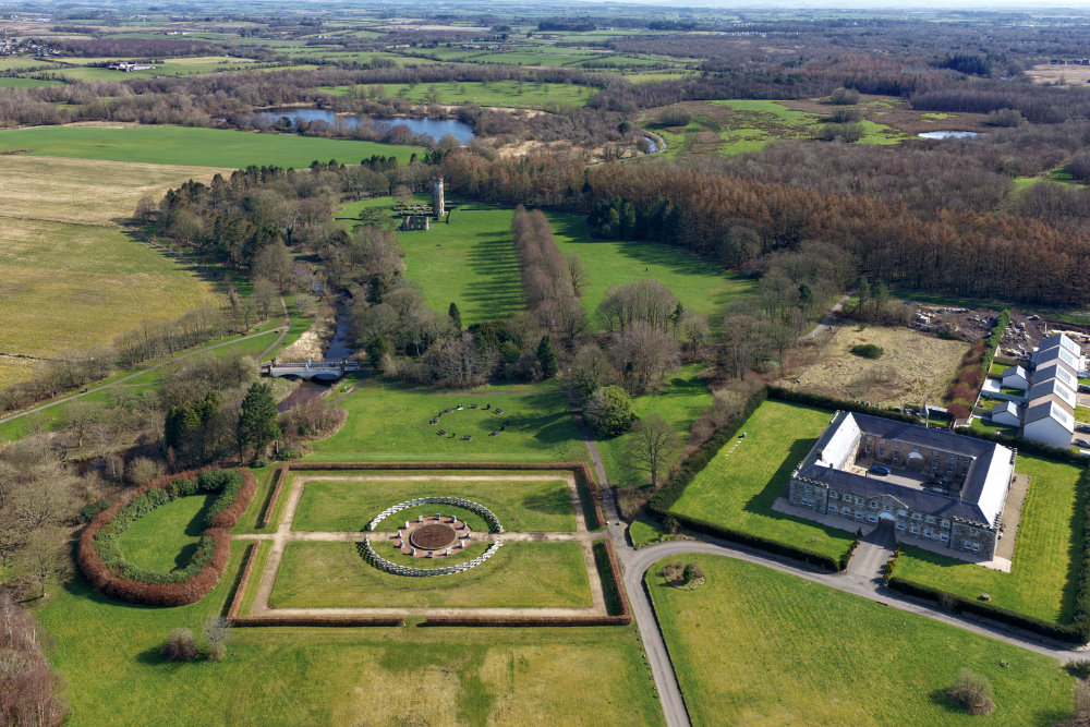 Eglinton Castle, Kilwinning, Irvine, Ayrshire, aerial photograph