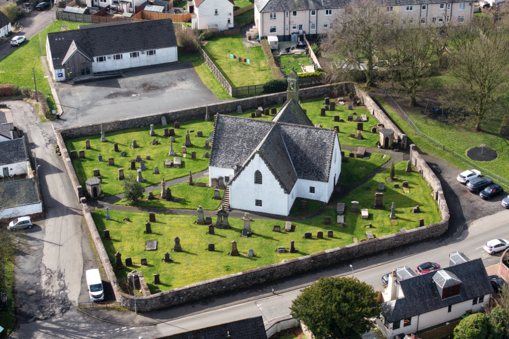Fenwick Church, East Ayrshire, aerial photograph