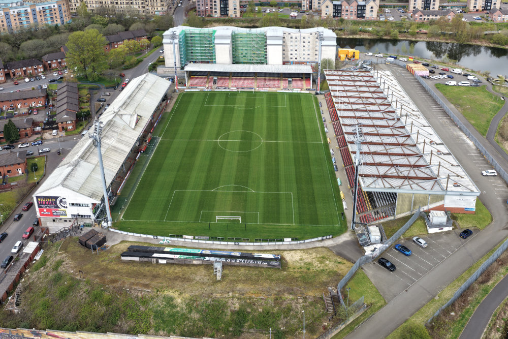 Firhill Stadium, Maryhill, Glasgow, aerial photograph